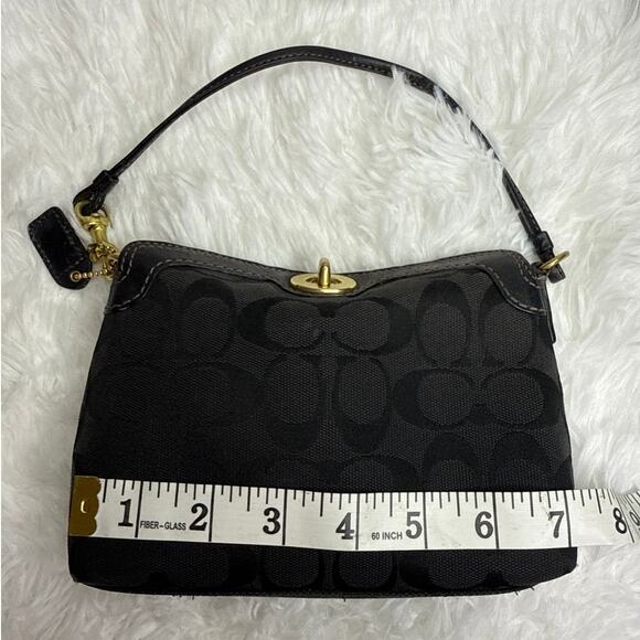 y2k COACH Black Signature Canvas Mini Purse / Wristlet - Picture 10 of 11
